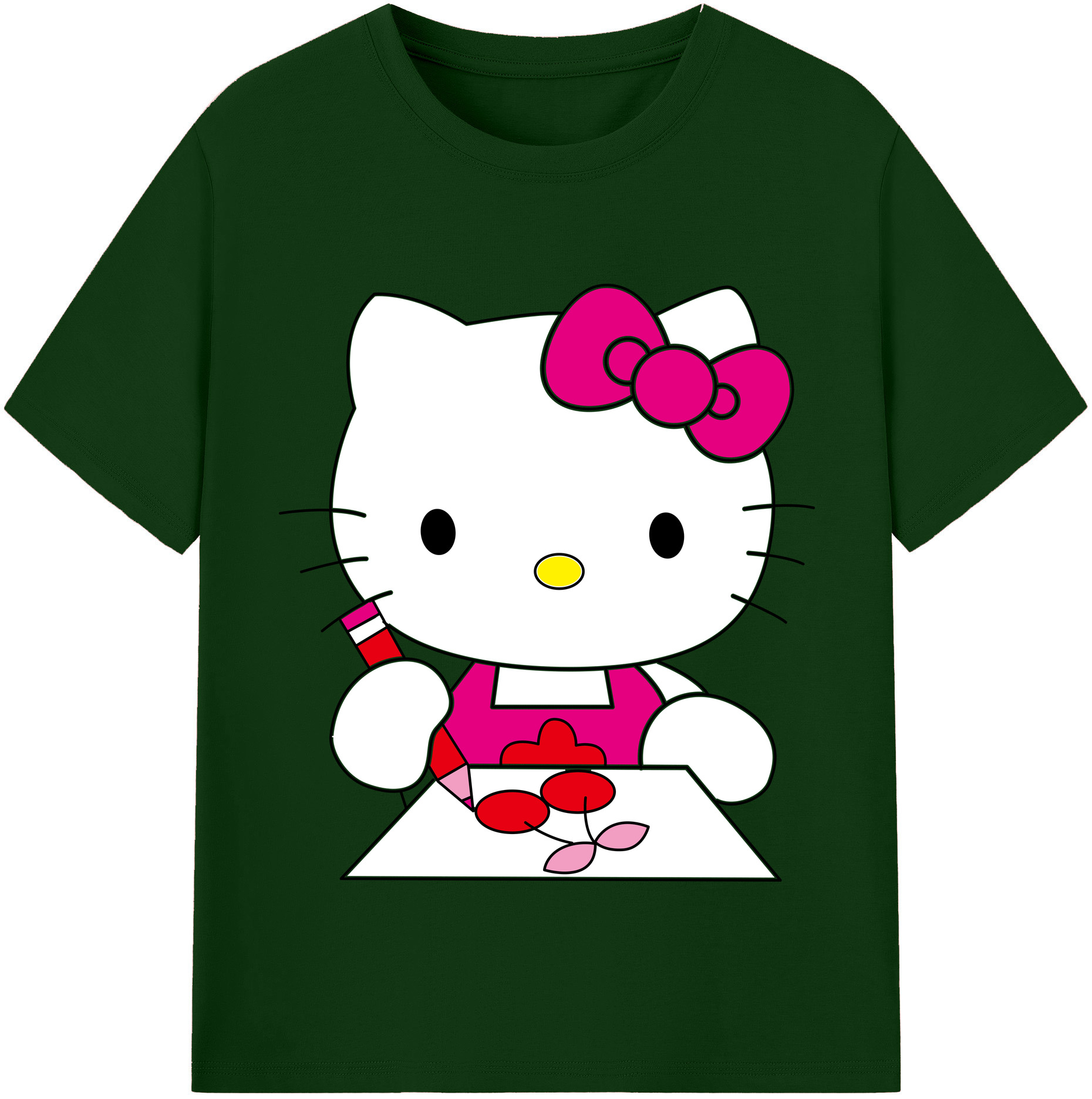 （画像用） Hello Kitty ハローキティ 綿100％半袖Tシャツ（フロントプリント）